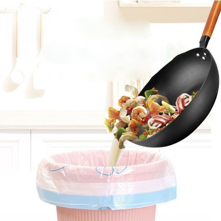 Cuộn 100 túi đựng rác gấu siêu dai, túi rác có dây rút tự hủy sinh học size 45 x 50 cm