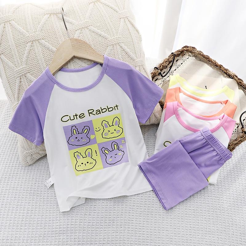 Đồ bộ bé gái Set quần áo cho bé gái mặc nhà thời trang trẻ em size đại 55kg CUTE RABIT