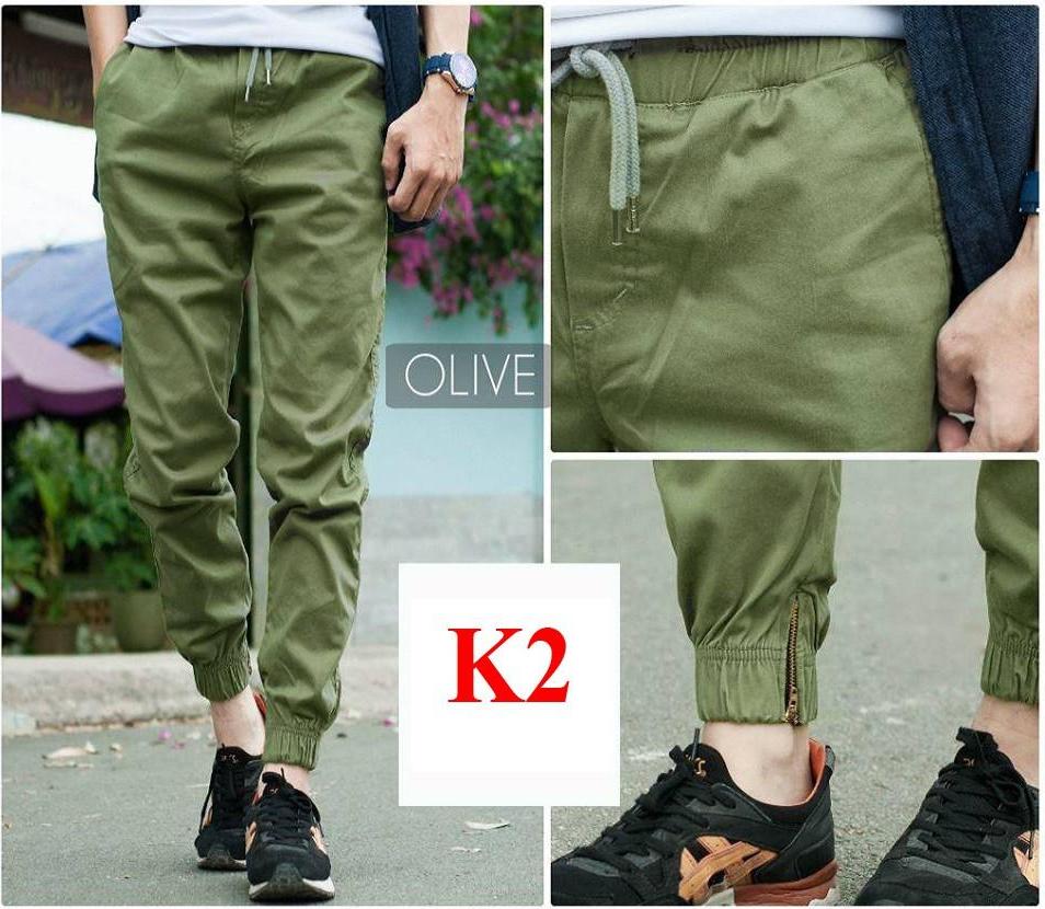 QUẦN JOGGER KAKI CO GIẢN, KHÓA ZIP CÁ TÍNH