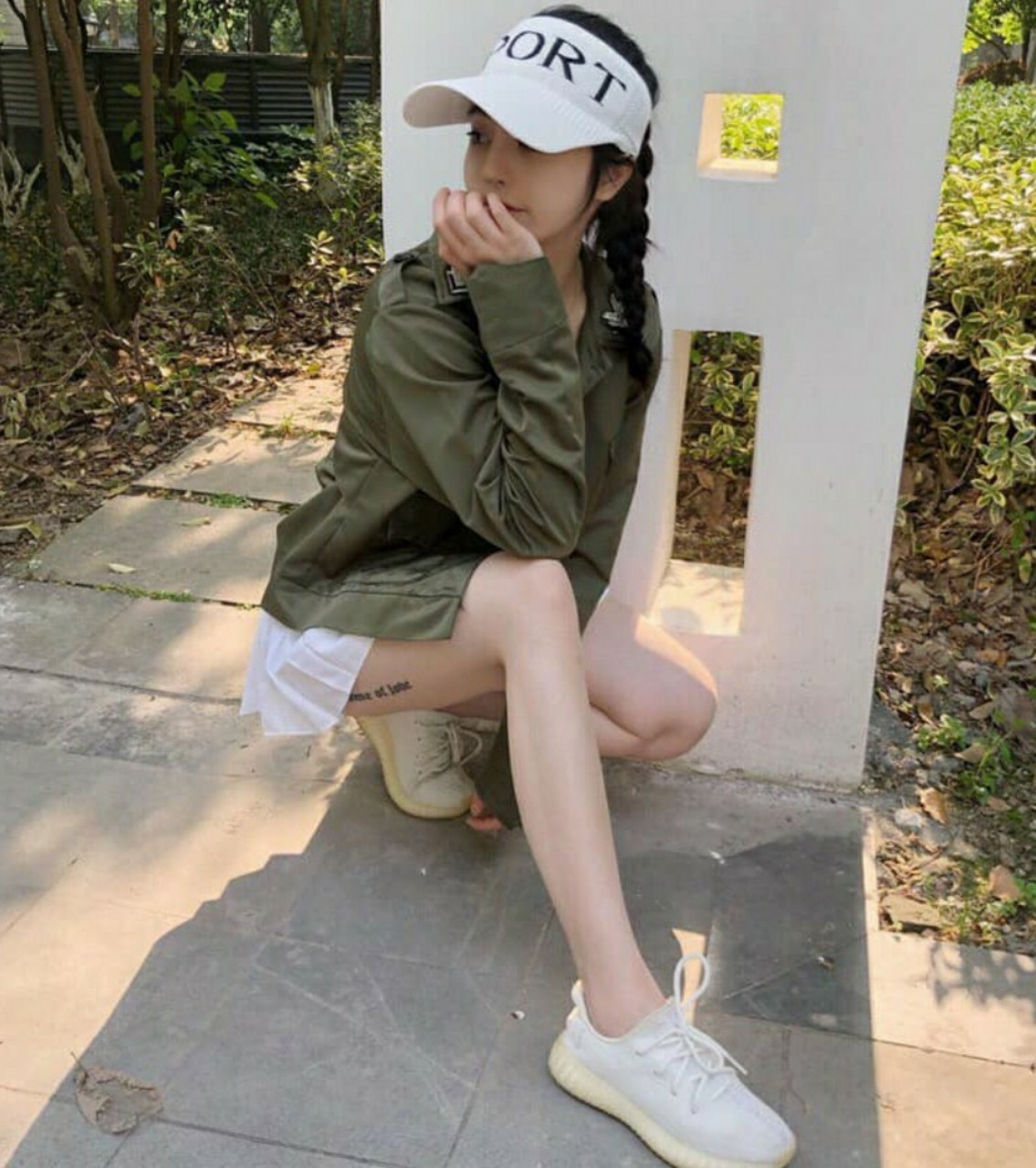 Mũ thể thao sport nửa đầu - Mũ lưỡi trai nửa đầu phong cách thời trang Aloha style-Nón Kết nửa đầu Nữ Spor - Trắng