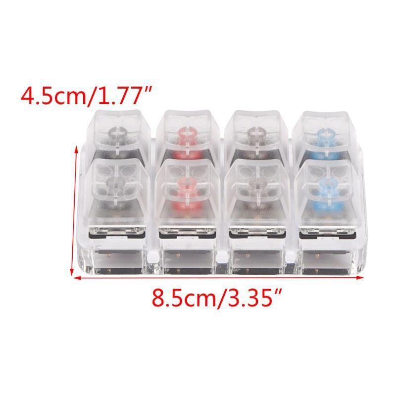 HSV 8 Key Caps Translucent Keycaps Testing Tool Cherry MX Switches Keyboard Tester Kit Clear Keycaps Sampler PCB Mechanical Keyboard