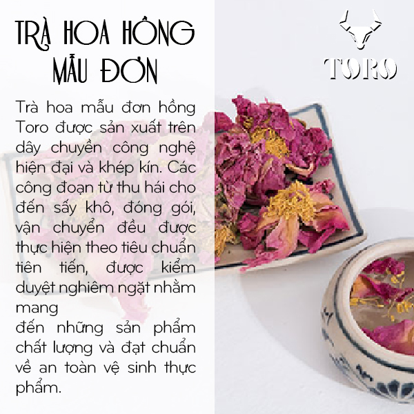 [80GR] Trà Hoa Hồng Mẫu Đơn Toro Nguyên Chất 100% | TORO FARM