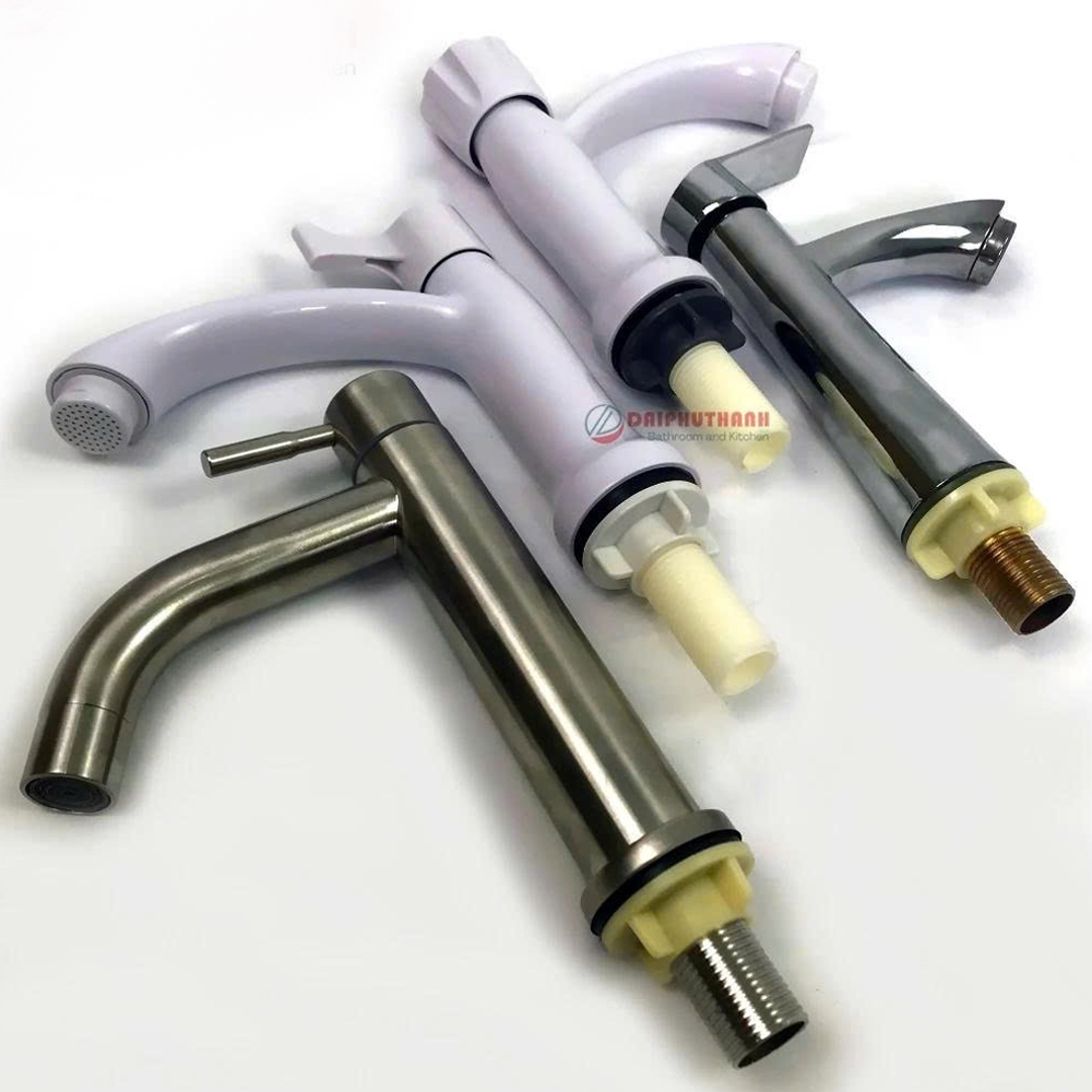 Vòi Chậu Lavabo Rửa Mặt Nước Lạnh Thân Cao 15cm Đến 17cm - Chất liệu Nhựa, inox, thau phủ crome