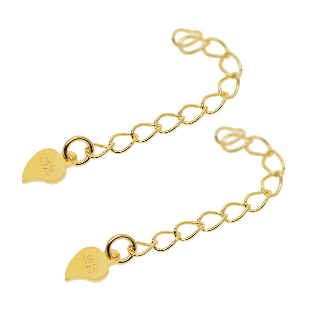2pcs Heart  Chain  Bracelets Anklets   Chain - Golden, 4CM