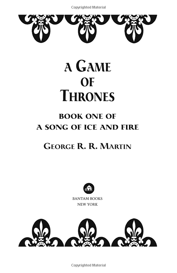 A Song Of Ice And Fire 1: A Game Of Thrones