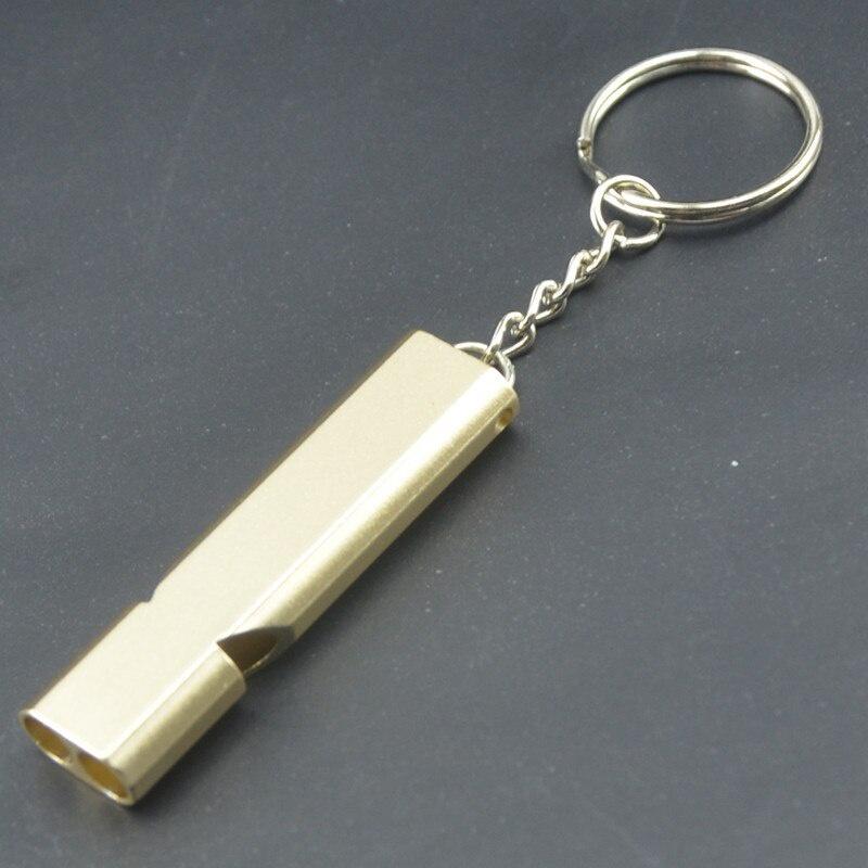 Dual-tube Survival Whistle Portable Aluminum Safety Whistle for Outdoor Hiking Camping Survival Emergency Keychain Multi Tool