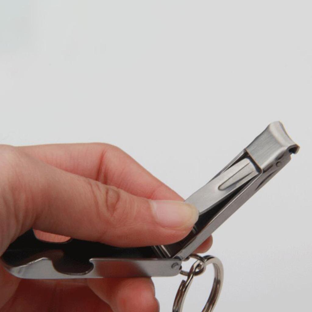 2-in-1 Stainless Steel Nail Clippers Ultra-thin Simple with Bottle Opener