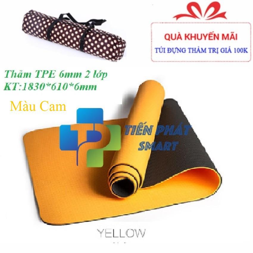 Thảm TPE 6mm 2 lớp (Tặng kèm túi xịn+dây buộc)