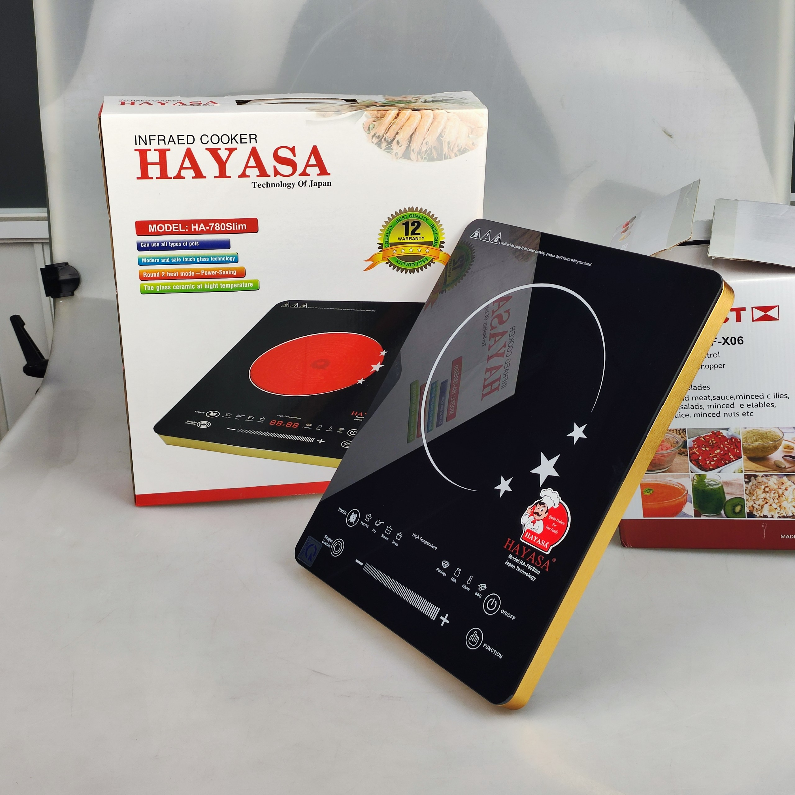 [Bếp không kén nồi]Bếp Hồng Ngoại 2 vòng nhiệt Hayasa 780slim, công suất 2000W, phím cảm ứng-Hàng chính hãng