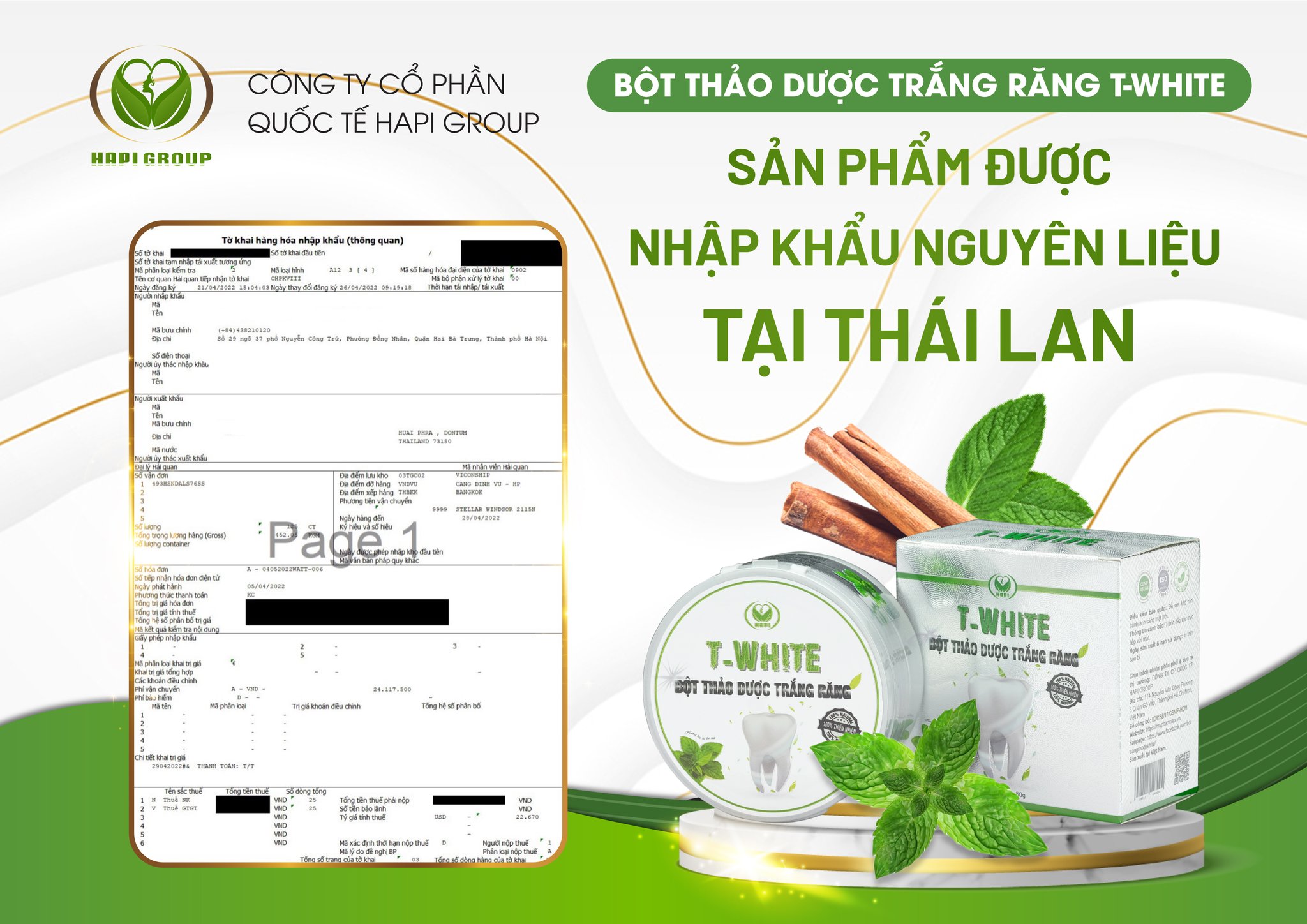 Bột Thảo Dược Trắng Răng T-White 50g giảm hôi miệng nhiệt miệng viêm nướu giúp trắng răng hơi thở thơm mát