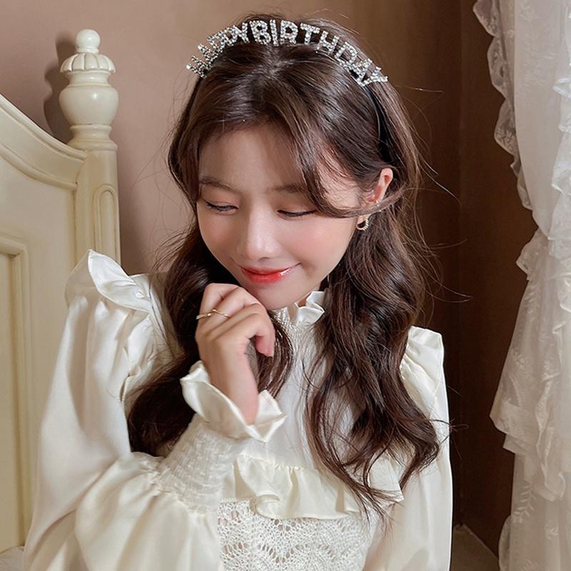 Băng Đô Chữ Happy Birthday Đính Đá