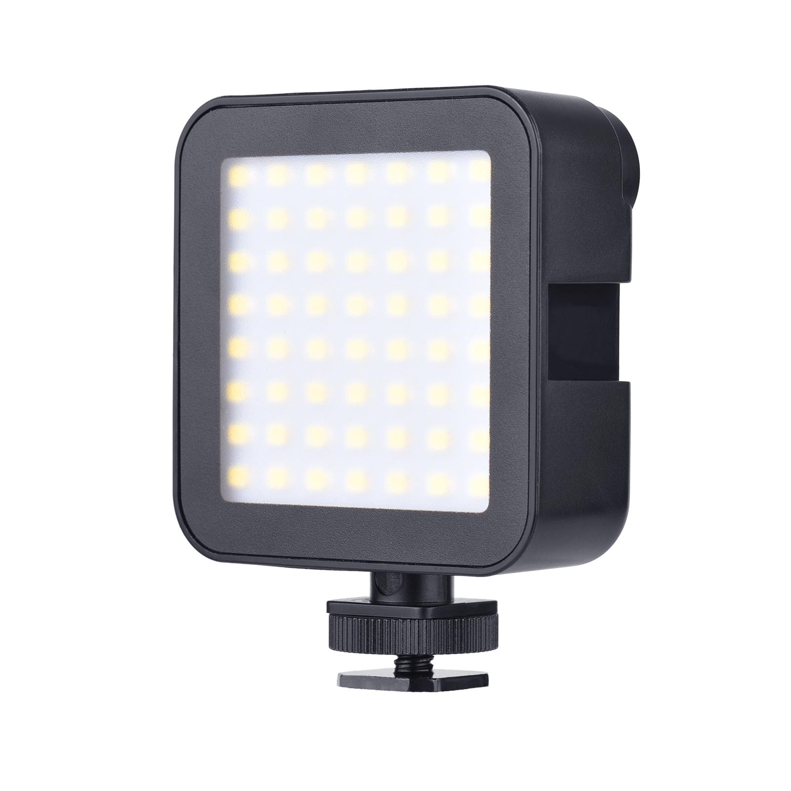 Đèn LED chụp ảnh video nhỏ 5.5W với Giá đỡ cho máy quay phim, livestream - Màu đen - Không bao gồm 2 pin AA