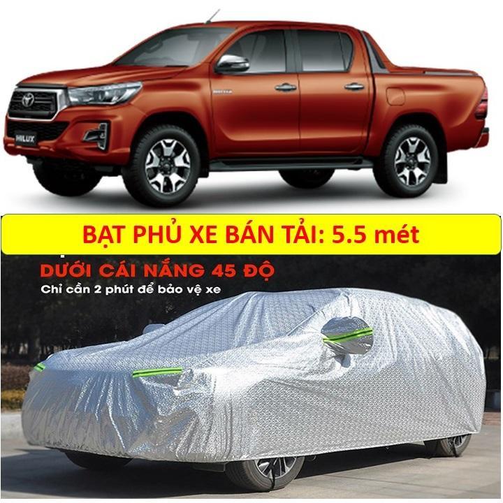 Bạt Trùm xe Ô tô bán tải 5D 3 lớp dày dặn, LỚP TRONG CÙNG CÓ BÔNG CHỐNG XƯỚC XE