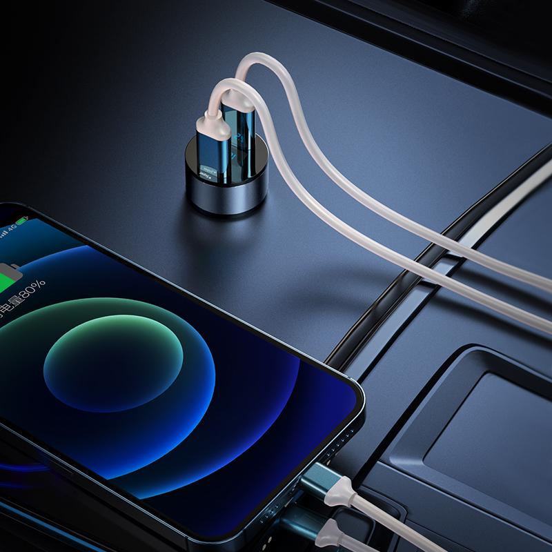 Dual USB 66W 3.1A Bộ sạc xe nhanh mini QC3.0 Bộ điều hợp điện