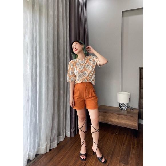 Áo Công Sở Decembery Hoa Màu Cam