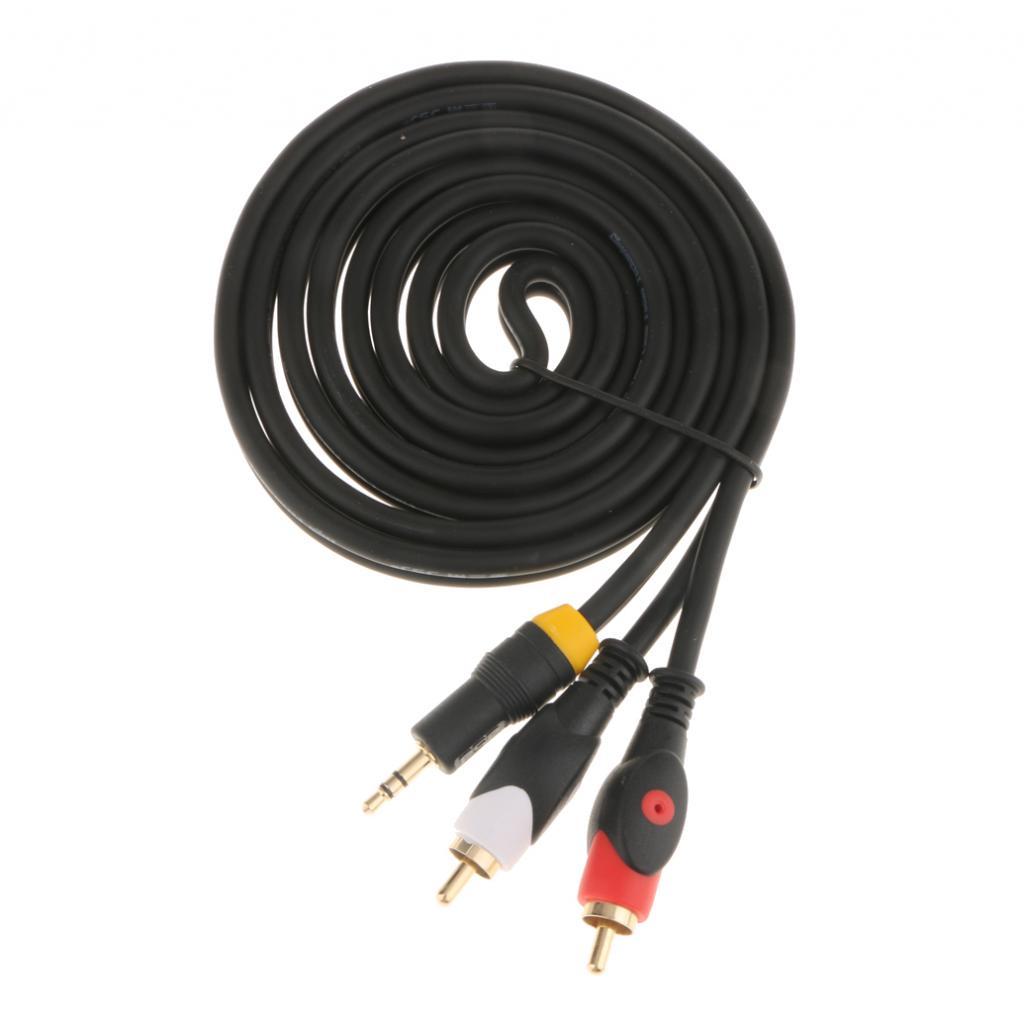 3.5mm 1/8" Jack TO 2 RCA Male Stereo Phono Audio Speaker Adapter CABLE 0.5m