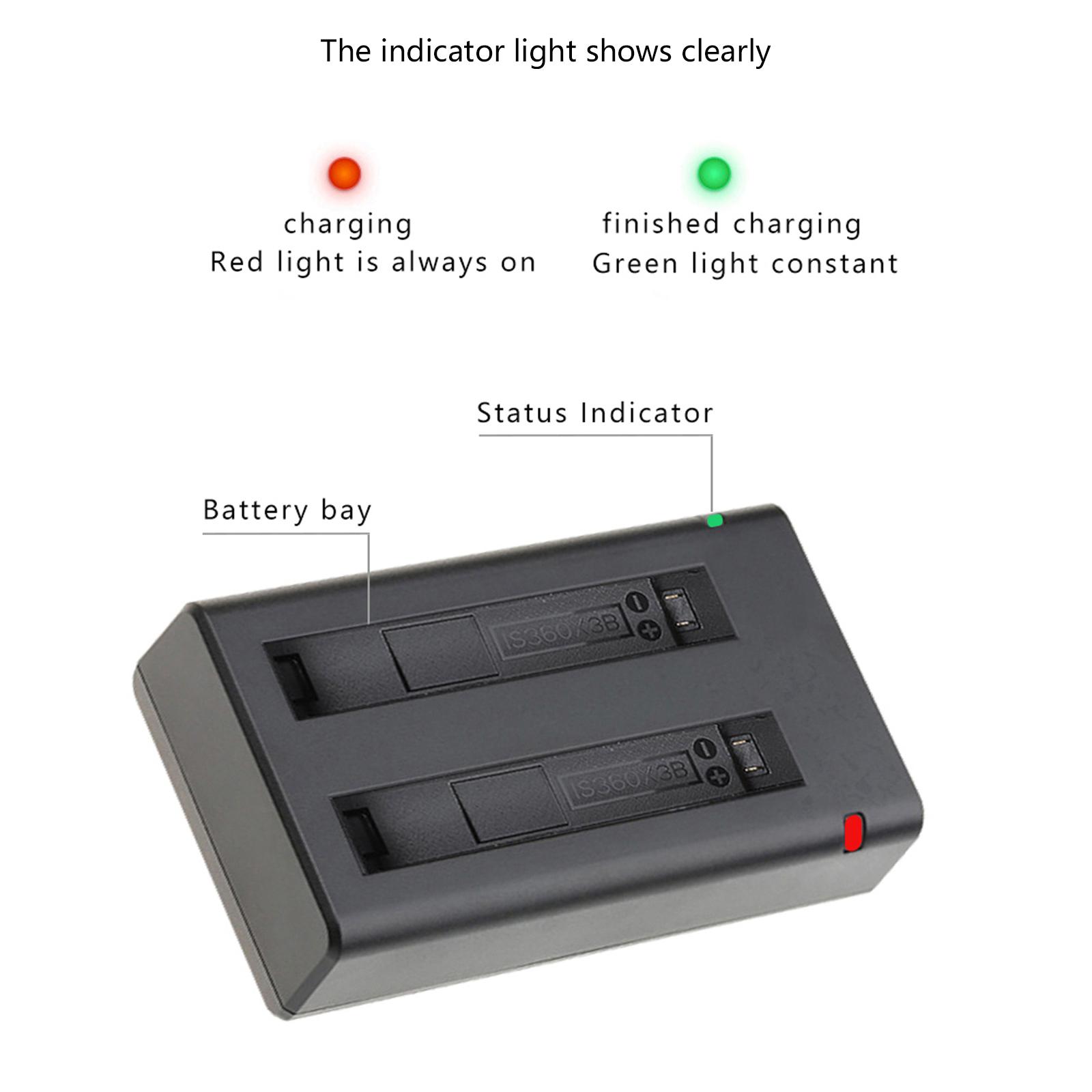 2 pin 2200mAh cho pin lithium có thể sạc lại Insta360 ONE X3 Insta 360 X3 máy ảnh toàn cảnh phụ kiện sạc nhanh Màu sắc: 2BatteryWithCharger