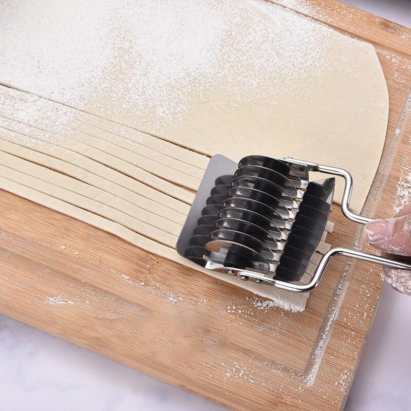 Noodle Cutter Pasta Machine Stainless Steel Noodle Cutter DIY Hand-Made Simple Line Handle Noodle Cutter Semi-Automatic Cutter