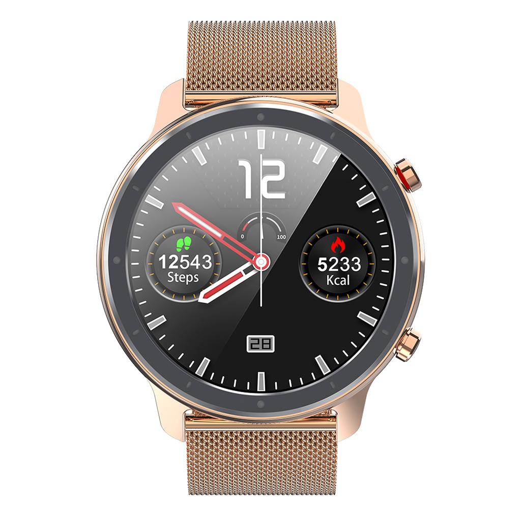 IP68 Sport Round Bluetooth 4.0 ECG PPG Smart Watch