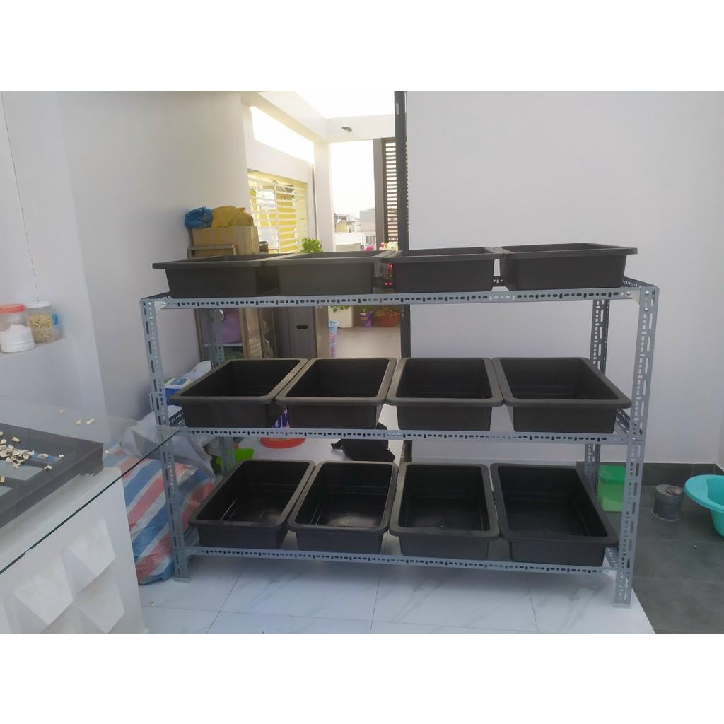 Kệ sắt v lỗ x cao nhiều kích thước ,dùng sắt v4x4cm