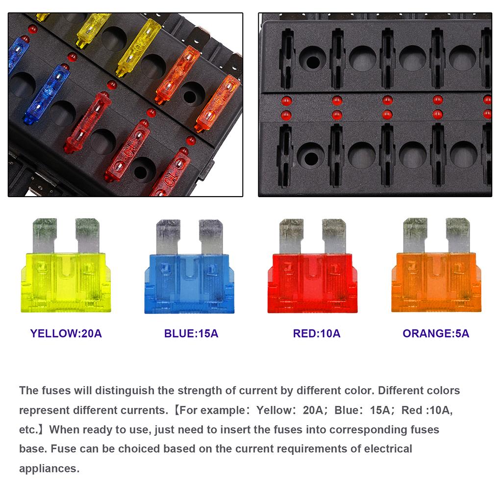 6 & 8 Way Circuit Standard ATO ATC Blade Fuse Box Block Holder Stud Terminal