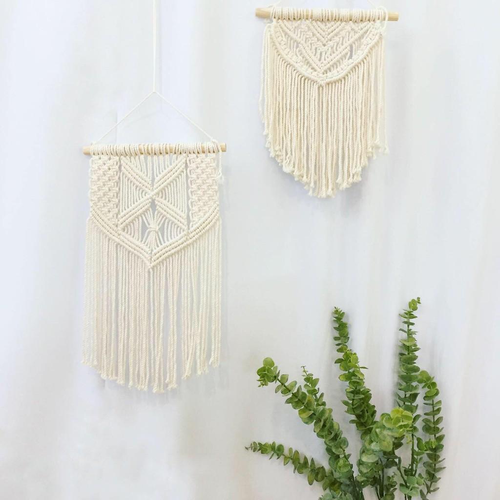 Macrame trang trí size nhỏ - dùng trang trí nhà cửa, nội thất không gian nhà bạn - đủ màu