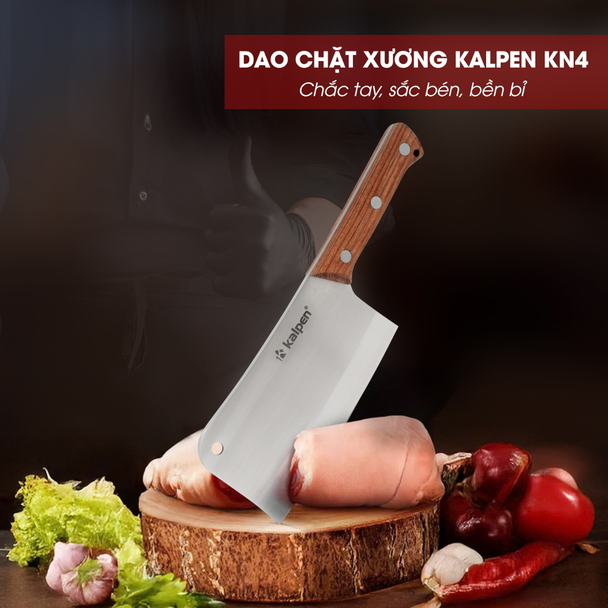 Dao chặt xương Inox không gỉ Kalpen KN4 chuẩn Đức, bảo hành 2 năm
