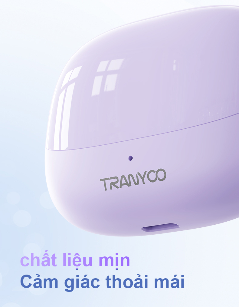 Tai nghe Bluetooth 5.3 TRANYOO T-M26, khử tiếng ồn thông minh, thiết kế đẹp, sang trọng, pin trâu - Hàng chính hãng