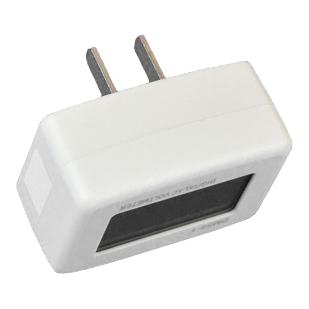 Household LCD Display Digital Voltmeter Ammeter Plug Type US 110V White