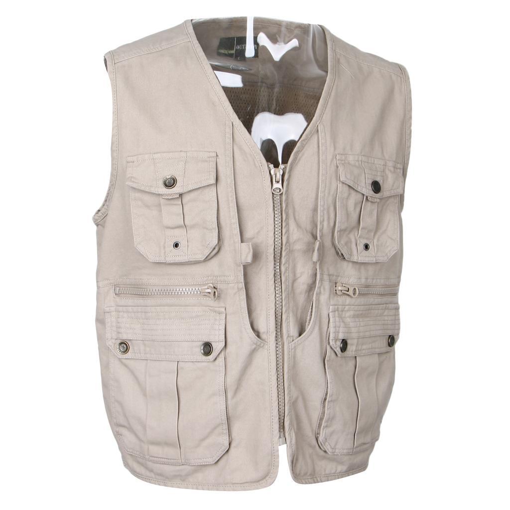 Multi Pocket Utility Vest Waistcoat Fishing Travelling Hiking Vest Jacket