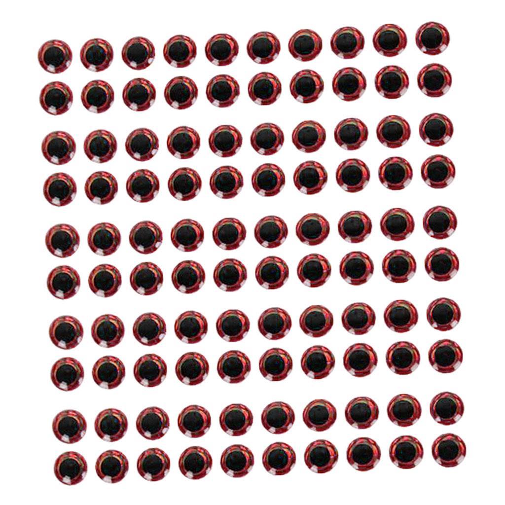 100pcs 6mm  Eyes 3D Holographic  Tying Jigs Crafts Red