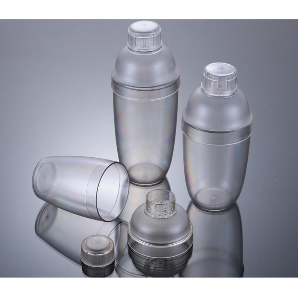 Plastic Cocktail Shaker Mixer Drink with Measurement Bartender Tool