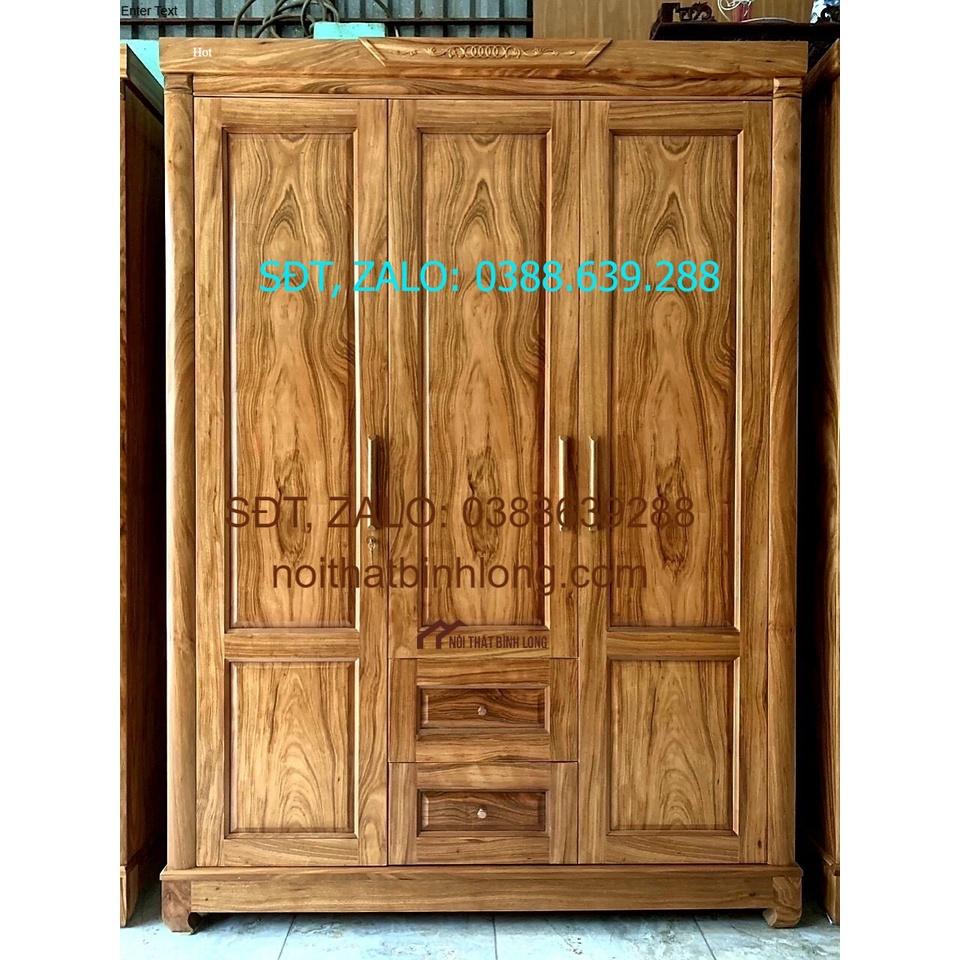Tủ quần áo gỗ hương 3 cánh