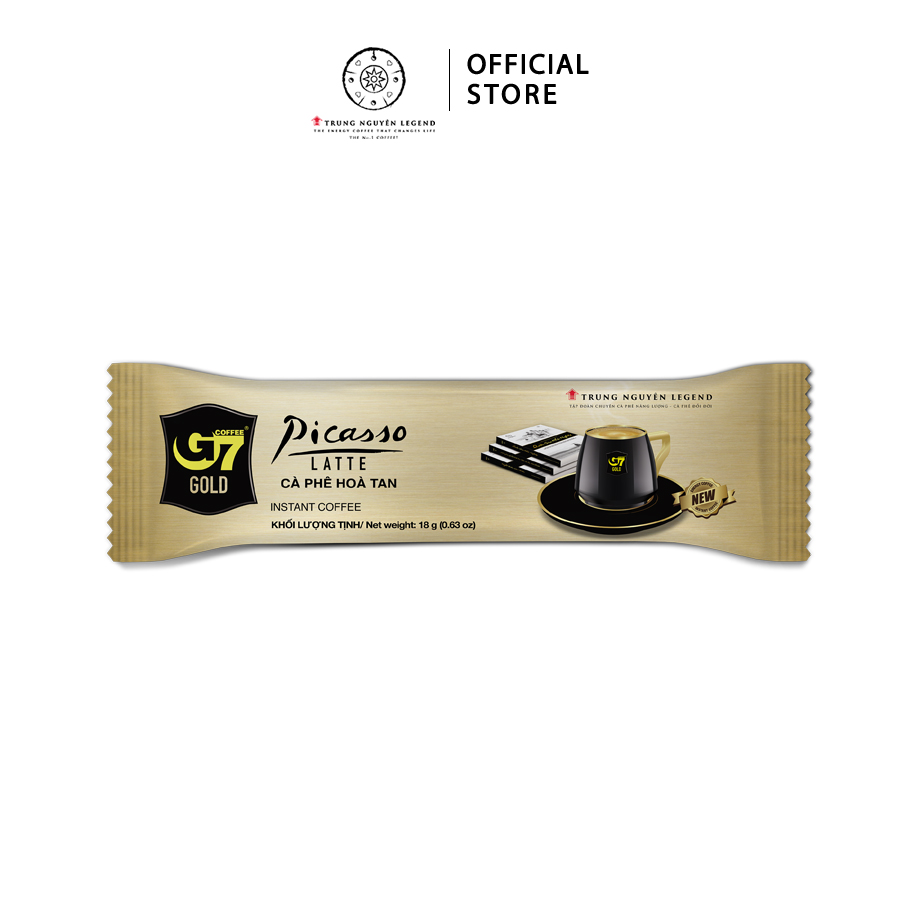 Trung Nguyên Legend - Cà phê sữa hòa tan G7 Gold Picasso Latte - Hộp 14 gói x 18gr