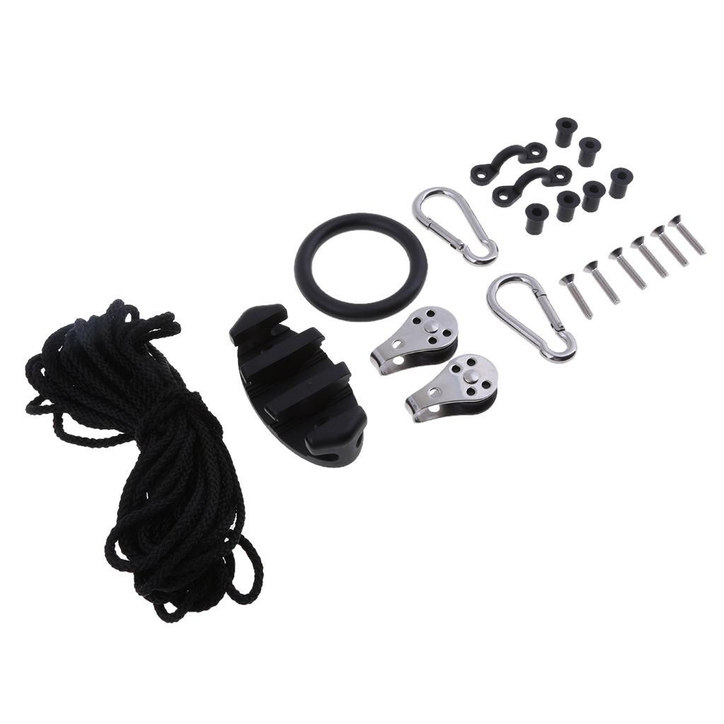 Kayak  Anchor Trolley Kit Rope Cleat Hook Marine
