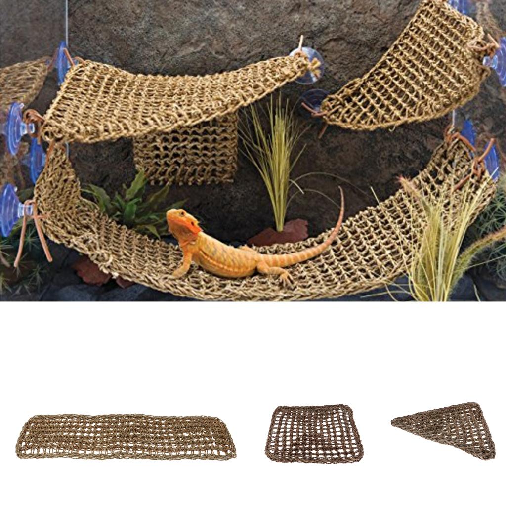 Pack of 2 Reptile Corner Hammock Bed Reptile Lizard Seagrass Swing Habitat
