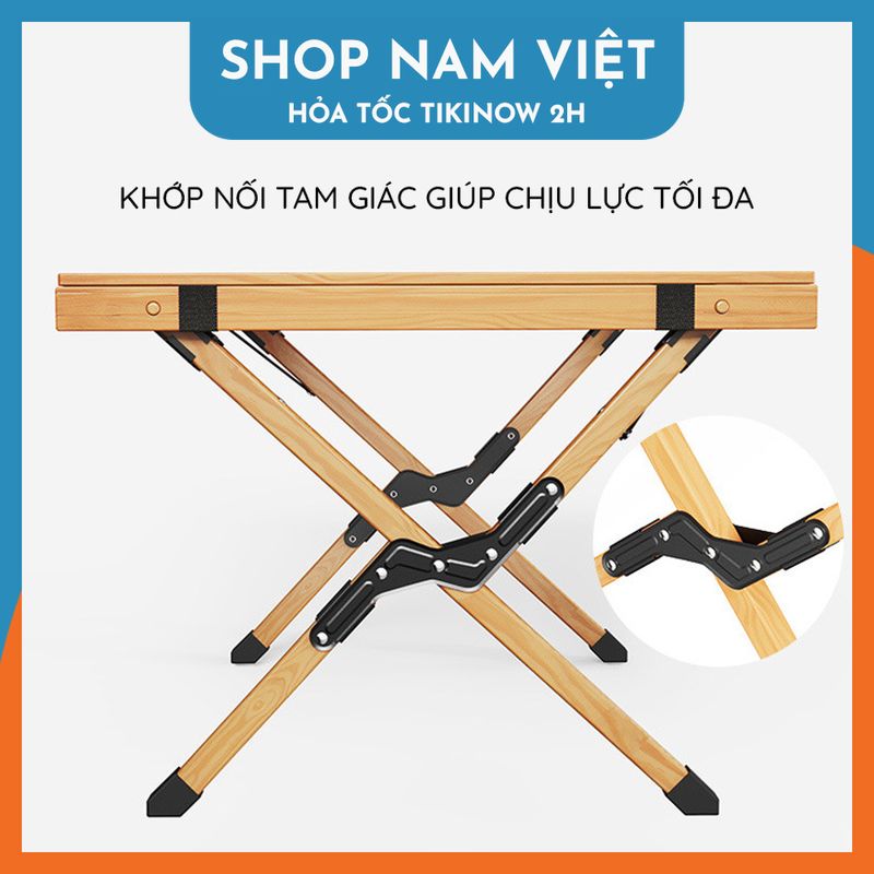 Bàn Xếp Gỗ Gấp Gọn Cho Cắm Trại, Dã Ngoại