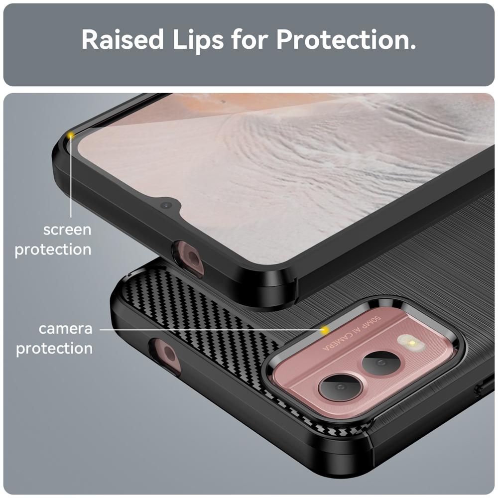 Ốp lưng cho Nokia C32 silicone mềm Carbone phay xước chống sốc chống vân tay