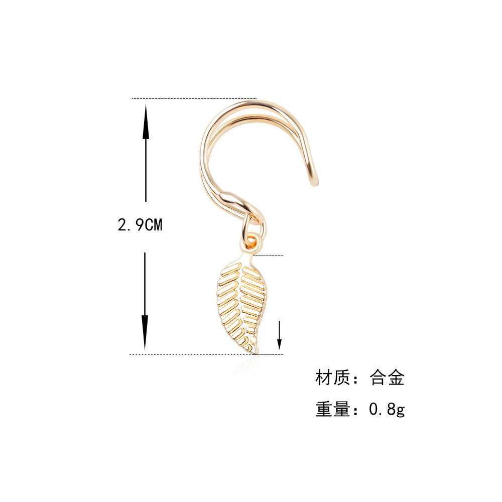 Khuyên kẹp tai thiết kế trang trí hình chiếc lá cá tính thời trang cho nữ