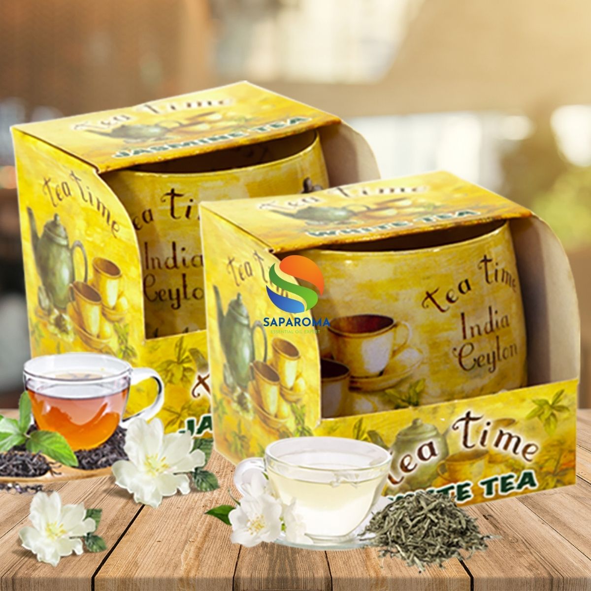 Combo 2 ly nến thơm tinh dầu Bartek Tea Time 100g - trà hoa nhài, nến trang trí, thơm phòng, thư giãn, hỗ trợ khử mùi (giao mẫu ngẫu nhiên)