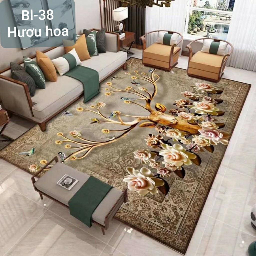 Thảm nỉ BALI trải sàn loại 1m6 x 2m3 loại 5D mẫu Hoa hồng