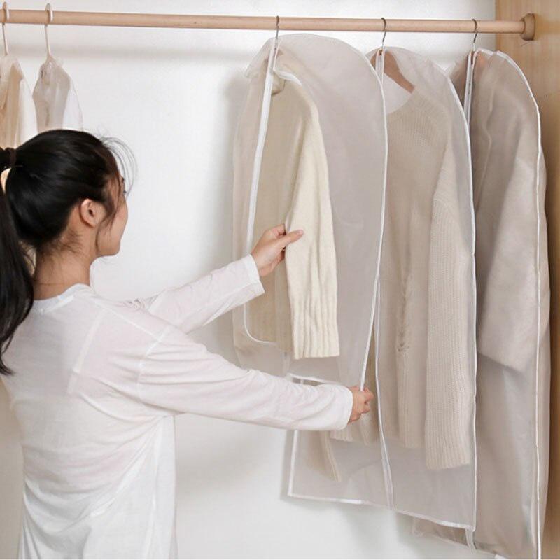 5PC/SET Clothing Covers Clear Suit Bag Moth Proof Garment Bags Breathable Zipper Dust Cover Storage Bags for Suit Dance Clothes