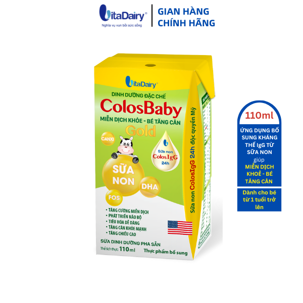 SBPS Colosbaby Gold 110ml giúp bé tăng cân, miễn dịch khỏe ( lốc 4 hộp ) - VitaDairy