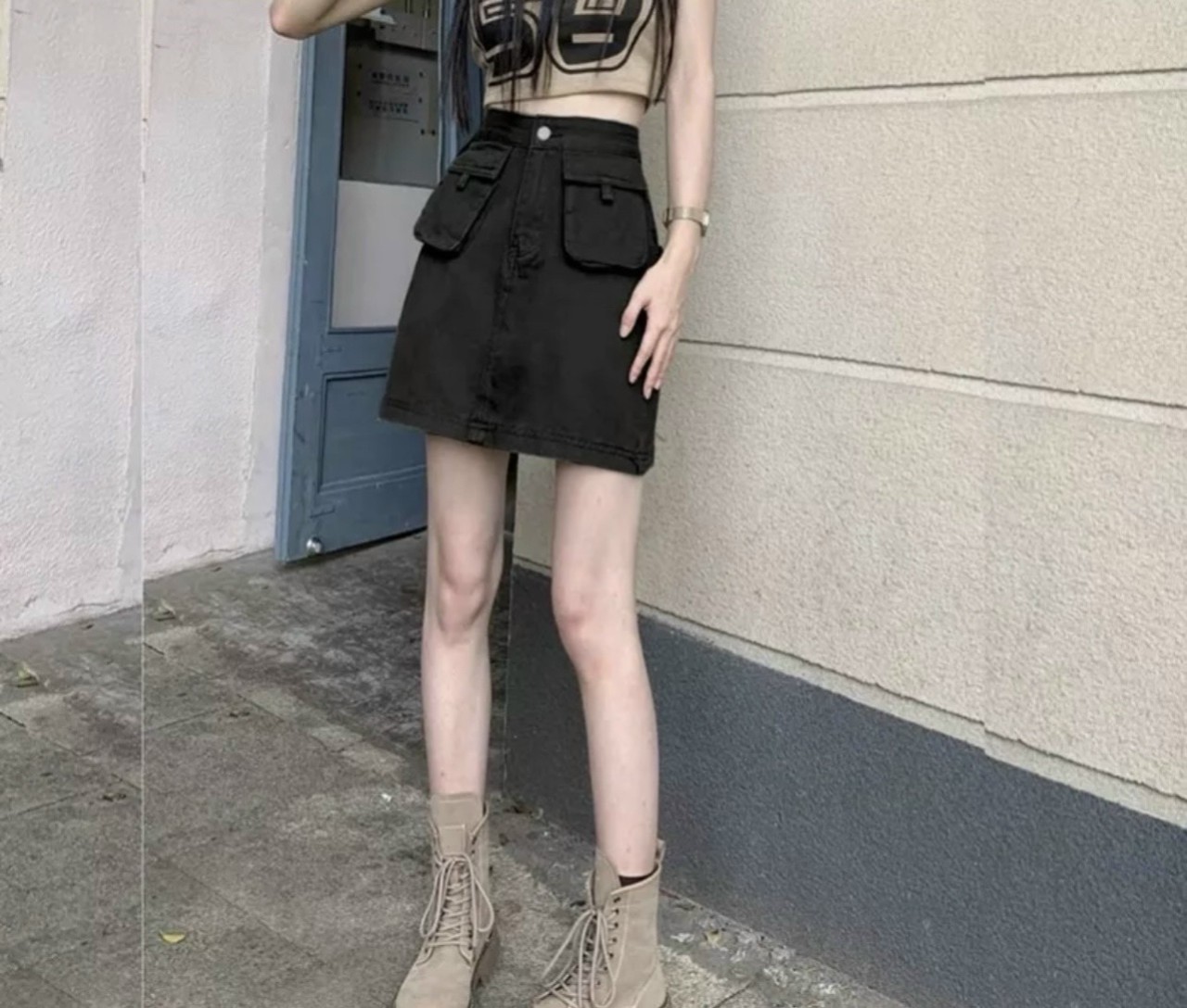 Chân váy jean Lưng Cao Dáng Ôm Phong Cách Thời Trang Hàn Quốc Dành Cho Nữ