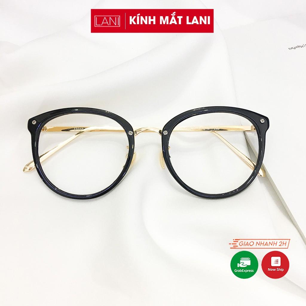 Gọng kính cận LANI 6020 kim loại dáng bầu cá tính thời trang nhận lắp mắt kính có độ theo yêu cầu