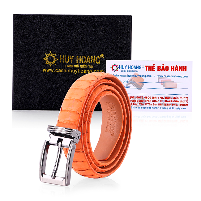 Thắt Lưng Nữ Da Trăn Vip Huy Hoàng HT5318 - Cam