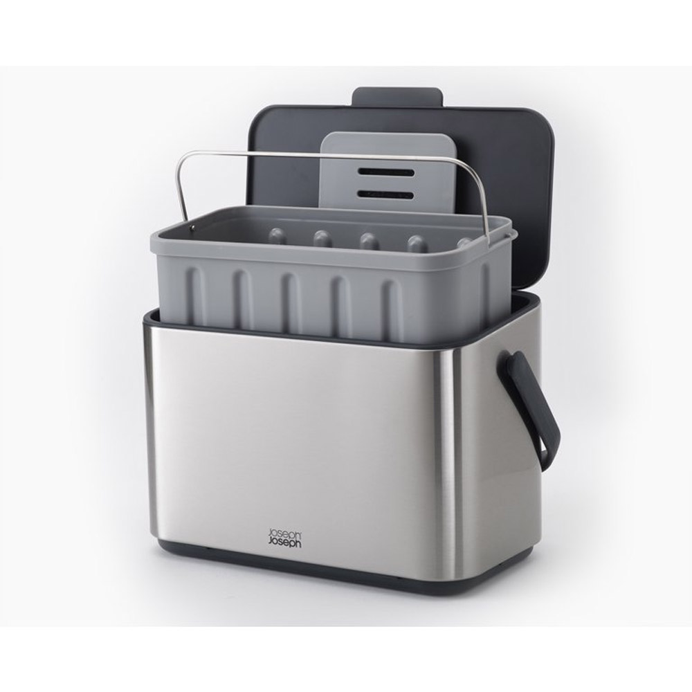 Thùng đựng rác hữu cơ Joseph Joseph 30145 Collect 4L Stainless-steel Food Waste Caddy Hàng chính hãng