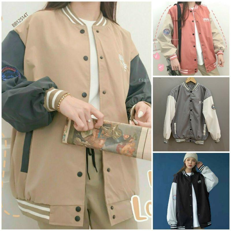 Áo khoác dù BOMBER Ulzzang Nam Nữ Thêu bage Unisex Form Rộng