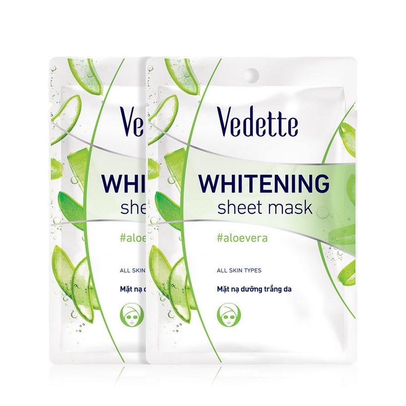 Mặt nạ giấy dưỡng trắng da Nha đam Vedette Whitening Mask Aloe 22ml