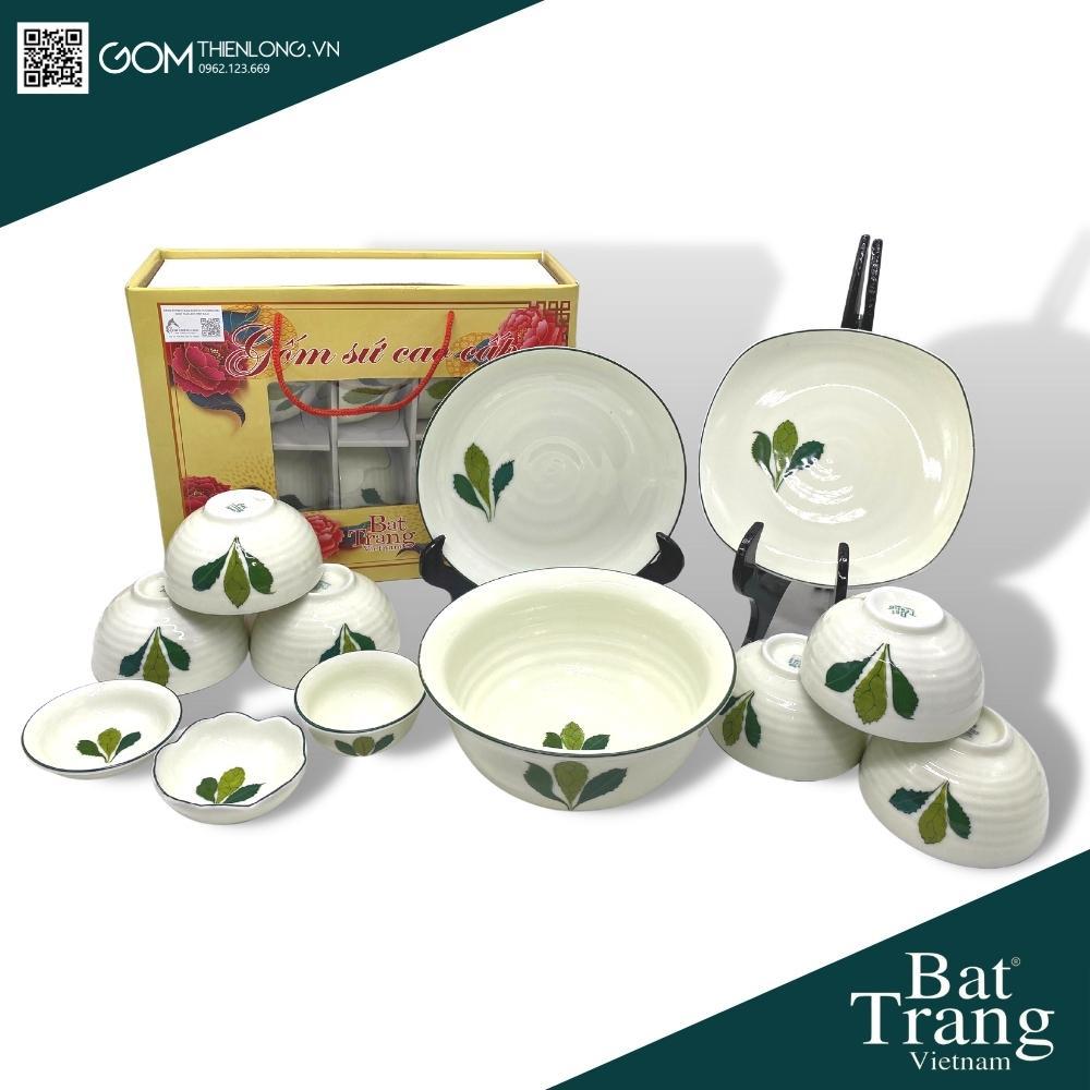 Bộ Bát Đĩa Cao Cấp Lá Ngò Gai - Bộ Bát Đĩa Sứ Bát Tràng Loại 1 - Gốm Thiên Long